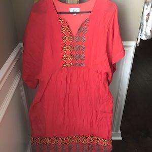 Boho chic Mini coral dress. Size medium.